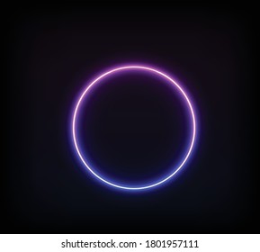 
Abstract light neon circle fiolet figure frame empty for your advertising and banner