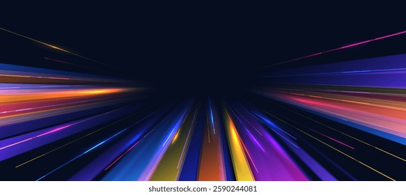 Abstract light neon technology background, Futuristic digital glowing lines background for presentation business or tech event poster EPS 10