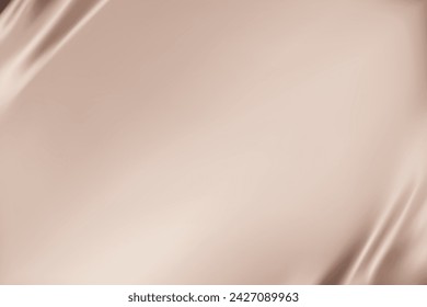 Abstract light nude color gradient background. Minimalistic subtle wavy silk texture. 3D vector illustration.