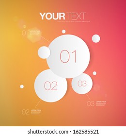 Abstract light numbered circle infographic design with your text and colorful background Eps 10 vector illustration  can be used for workflow layout, diagram, number options, web design.