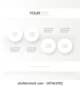 Abstract light numbered circles infographic design with your text and light background Eps 10 stock vector illustration  can be used for workflow layout, diagram, chart, number options, web design.