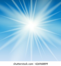 Abstract Light on Blue Background Vector Illustration EPS10