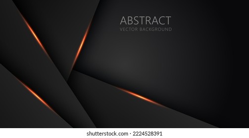 abstrakter hellorangefarbener Rahmen Design Design Technisches Dreieck Konzept grauer Texturhintergrund. eps10 Vektor