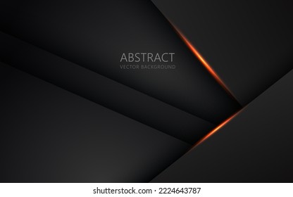 diseño de marco de espacio negro de color naranja claro abstracto diseño de triángulo tecnológico concepto de fondo de textura gris. vector eps10