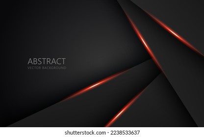 diseño de marco de espacio negro de color naranja claro abstracto diseño de triángulo tecnológico concepto de fondo de textura gris. vector eps10