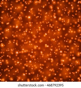 Abstract Light Orange Bokeh Background Vector Illustration. Magic Defocused Glitter Sparkles. Good for promotion materials, Brochures, Banners. Abstract Backdrop.