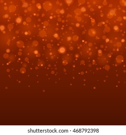 Abstract Light Orange Bokeh Background Vector Illustration. Magic Defocused Glitter Sparkles. Good for promotion materials, Brochures, Banners. Abstract Backdrop.