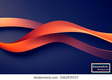 Abstract light orange geometric. Isolated on blue background. Vector illustration.