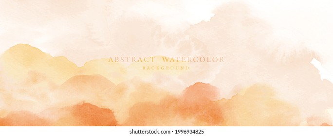 Abstrakte, hellorangefarbene Aquarell auf Hintergrund