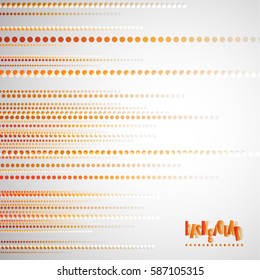 Abstract Light Orange-White Background, Vector Illustration, Graphic Design. Dotted Circles Backdrop. Modern Color Concept. 