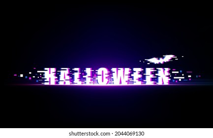 Abstract Light out noise Halloween technology pixel Hitech communication concept innovation background, vector design