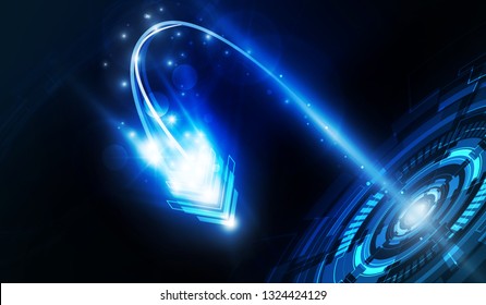 Abstracto Luz de fondo de tecnología Hitech concepto de comunicación fondo de innovación, ilustración vectorial