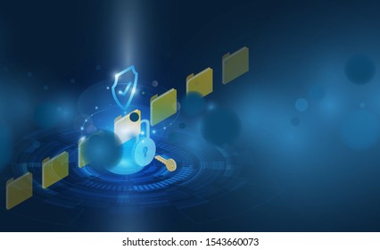 Abstract Light out technology background Hitech communication concept innovation background  and Protection system Progress upload and download Financial information in cloud and folder for hacker.