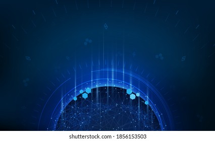 Abstract Light out technology background Hitech communication concept innovation send for planet earth and technology network. 