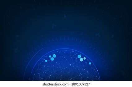 Abstract Light out technology background Hitech communication concept innovation send for planet earth and technology network. 