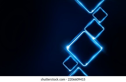 Abstract Light out technology and with neon square of Gameplay. Hitech communication concept innovation background,  vector design