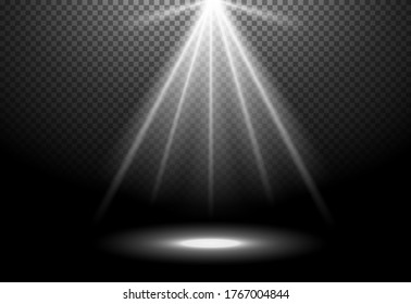 Abstract Light Overlay Effect on Transparent Background. Sparkles. Golden Sun Rays. Vector Illustration