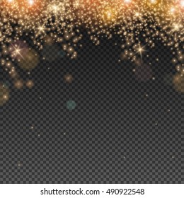 Abstract Light Overlay Effect On Transparent Background. Vector Illustration. Bokeh And Sparkles. 