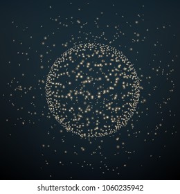 Abstract light particles. Molecules and Atoms Illustration. Graphic concept for your design