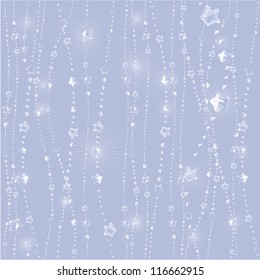 Abstract light pattern with stars. Seamless vector background.