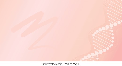 Abstract light pink background for beauty products and DNA molecules represent the product made from modern technology.