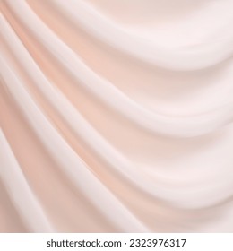 Abstract light pink bedding or blanket Background and texture with copy space: crumpled or wrinkled white fabric: soft focus