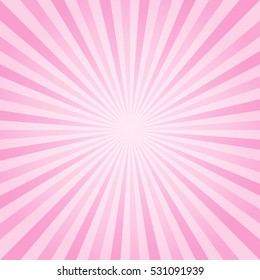 Abstract light Pink rays background. Vector