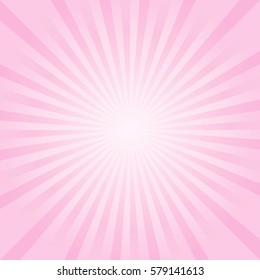 Abstract light Pink rays background. Vector