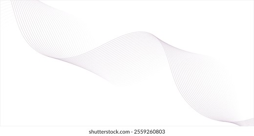 Abstract light pink wave element for design. Digital frequency track equalizer. Stylized line art background. Vector illustration. Wave with lines created using blend tool.