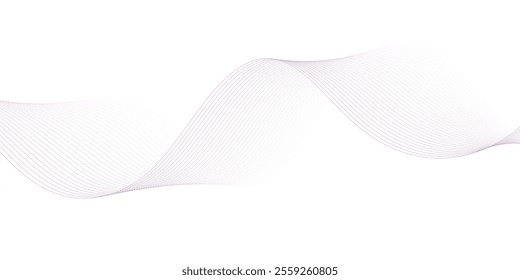 Abstract light pink wave element for design. Digital frequency track equalizer. Stylized line art background. Vector illustration. Wave with lines created using blend tool.