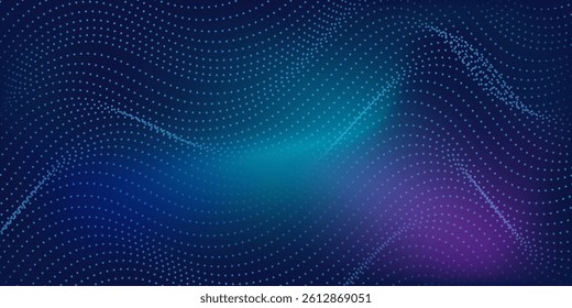 Abstract light point Hi-tech digital technology concept. High tech computer illustration with purple and dark blue modern