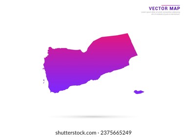 Resumen Púrpura claro, gradiente rosado de Yemen mapa sobre el vector de fondo blanco.