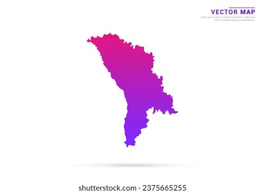 Abstract Light Purple, Pink gradient of Moldova map on white background vector.