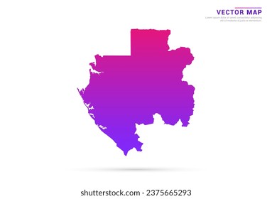 Abstract Light Purple, Pink gradient of Gabon map on white background vector.