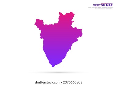 Abstract Light Purple, Pink gradient of Burundi map on white background vector.