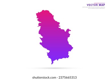 Abstract Light Purple, Pink gradient of Serbia map on white background vector.