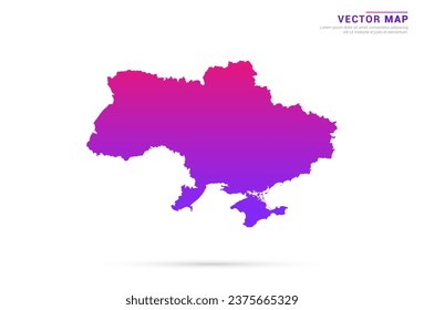 Resumen Púrpura claro, gradiente rosado de Ucrania mapa sobre el vector de fondo blanco.