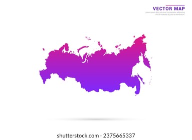 Abstract Light Purple, Pink gradient of Russia map on white background vector.