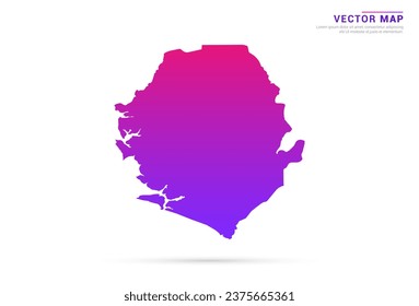 Abstract Light Purple, Pink gradient of Sierra Leone map on white background vector.