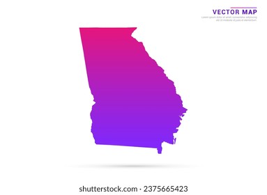 Abstract Light Purple, Pink gradient of Georgia (USA) map on white background vector.