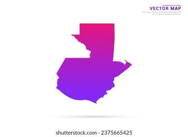 Abstract Light Purple, Pink gradient of Guatemala map on white background vector.