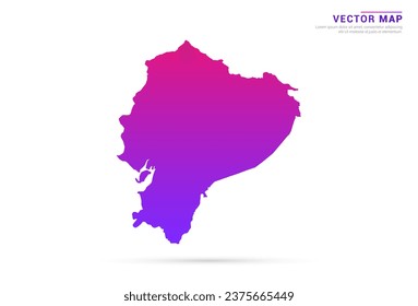 Abstract Light Purple, Pink gradient of Ecuador map on white background vector.