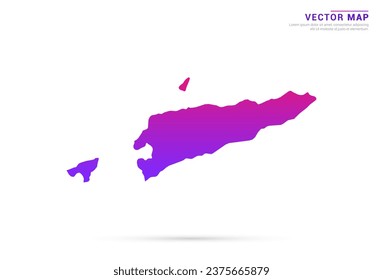 Abstract Light Purple, Pink gradient of East Timor map on white background vector.