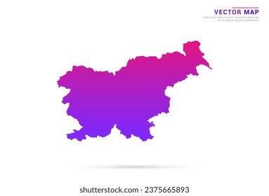 Abstract Light Purple, Pink gradient of Slovenia map on white background vector.
