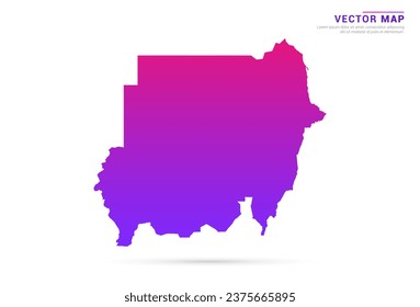 Abstract Light Purple, Pink gradient of Sudan map on white background vector.