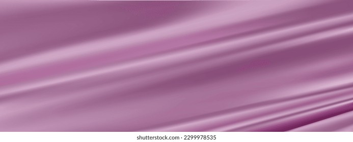 Abstract light purple silk vector background. Luxury white cloth or liquid wave. Abstract fabric texture background. Light Purple Cloth soft wave. Creases of satin, silk, and Smooth elegant cotton.