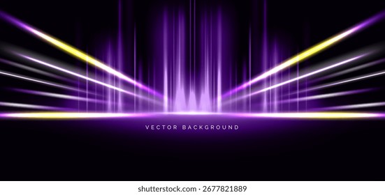 Abstract light purple vertical on dark background. Technology lighting hitech communication innovation concept. Vector illustration