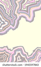 Abstract light purple and yellow pattern. Agate slice ripple texture imitation. Vector illustration.