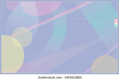 Abstract light and rainbow elements geometric shapes with grid line, simple pastel 80s vibe background template design