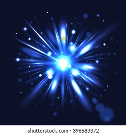 Abstract Light Rays Design. Vector Illustration.
